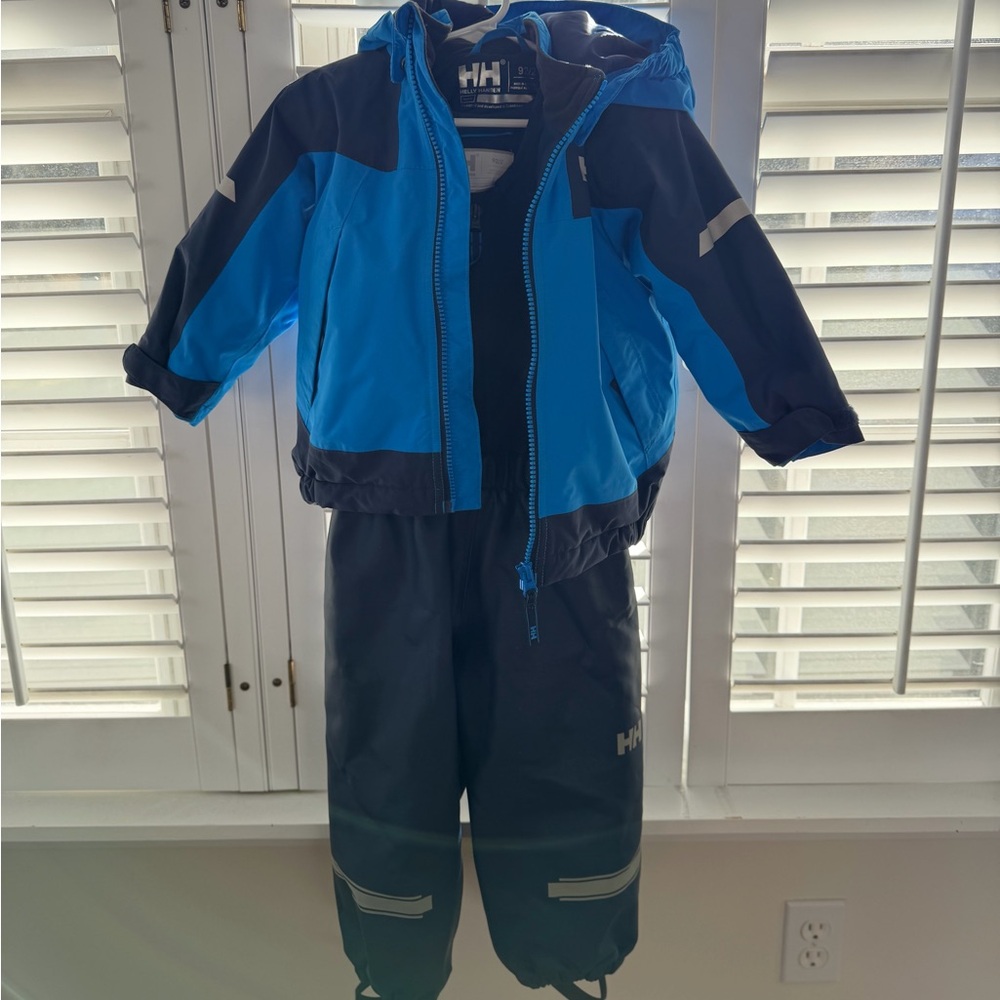 Helly Hansen Kids Blue and Black Jacket & Bib Pants Set